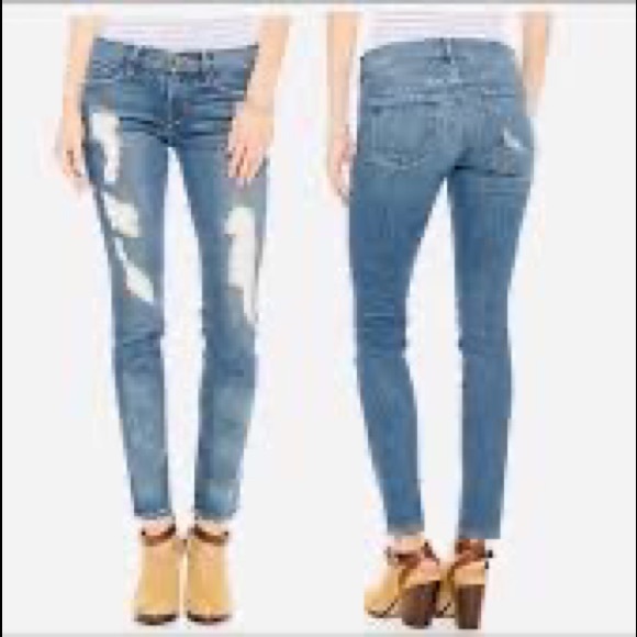 Frame Denim Jeans Le Skinny De Jeanne Size 26 Distressed Stretch Skinny - Picture 12 of 15